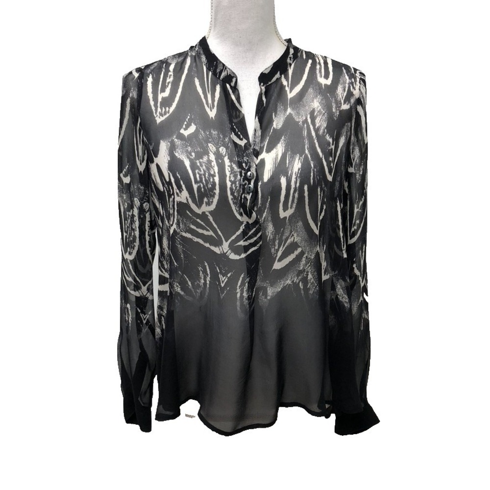 Twelfth Street By Cynthia Vincent Silk Chiffon Blouse Womens Small Old Money Art